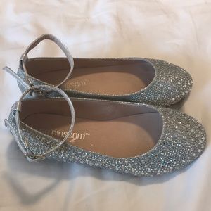 Silver sparkly flats